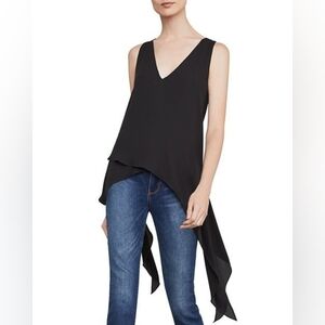 BCBG MaxAzriza Handkerchief Hem Sleeveless Top Tank Blouse M